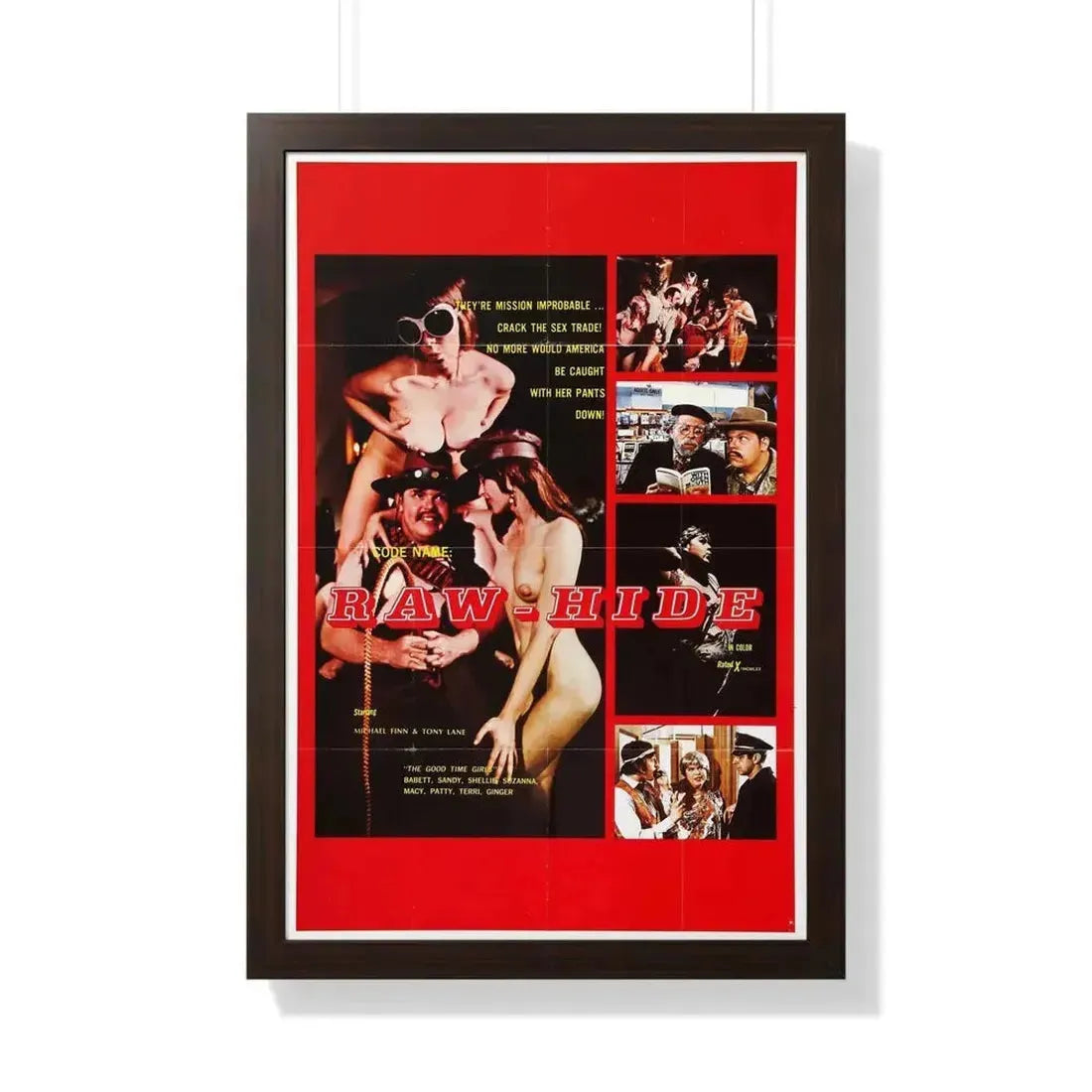 CODE NAME RAW HIDE 1971 - Framed Movie Poster 20" x 30" Walnut - The Sticker Space