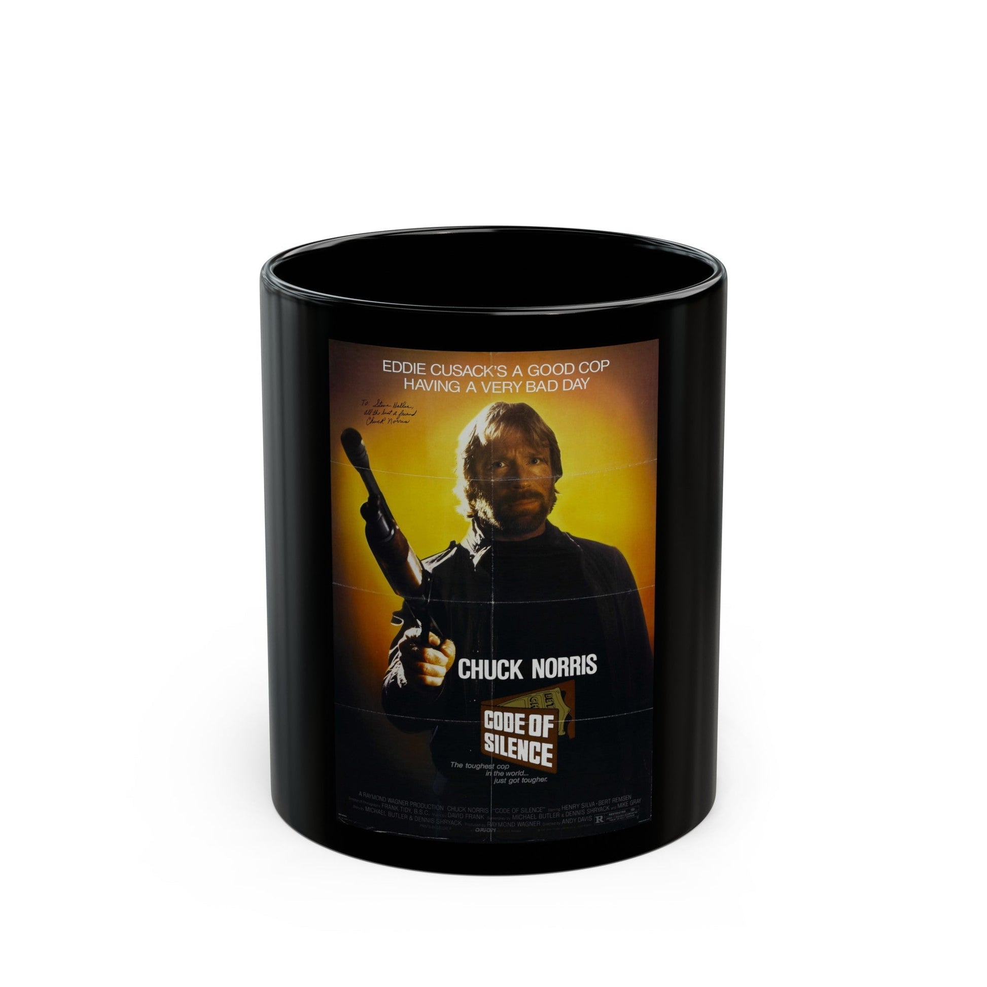 CODE OF SILENCE 1985 Movie Poster - Black Coffee Mug-11oz-The Sticker Space