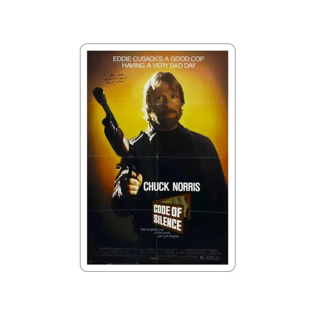 CODE OF SILENCE 1985 Movie Poster STICKER Vinyl Die-Cut Decal 3 Inch - The Sticker Space