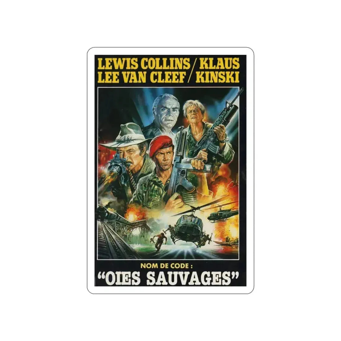 CODENAME WILDGEESE 1984 Movie Poster STICKER Vinyl Die-Cut Decal 4 Inch - The Sticker Space