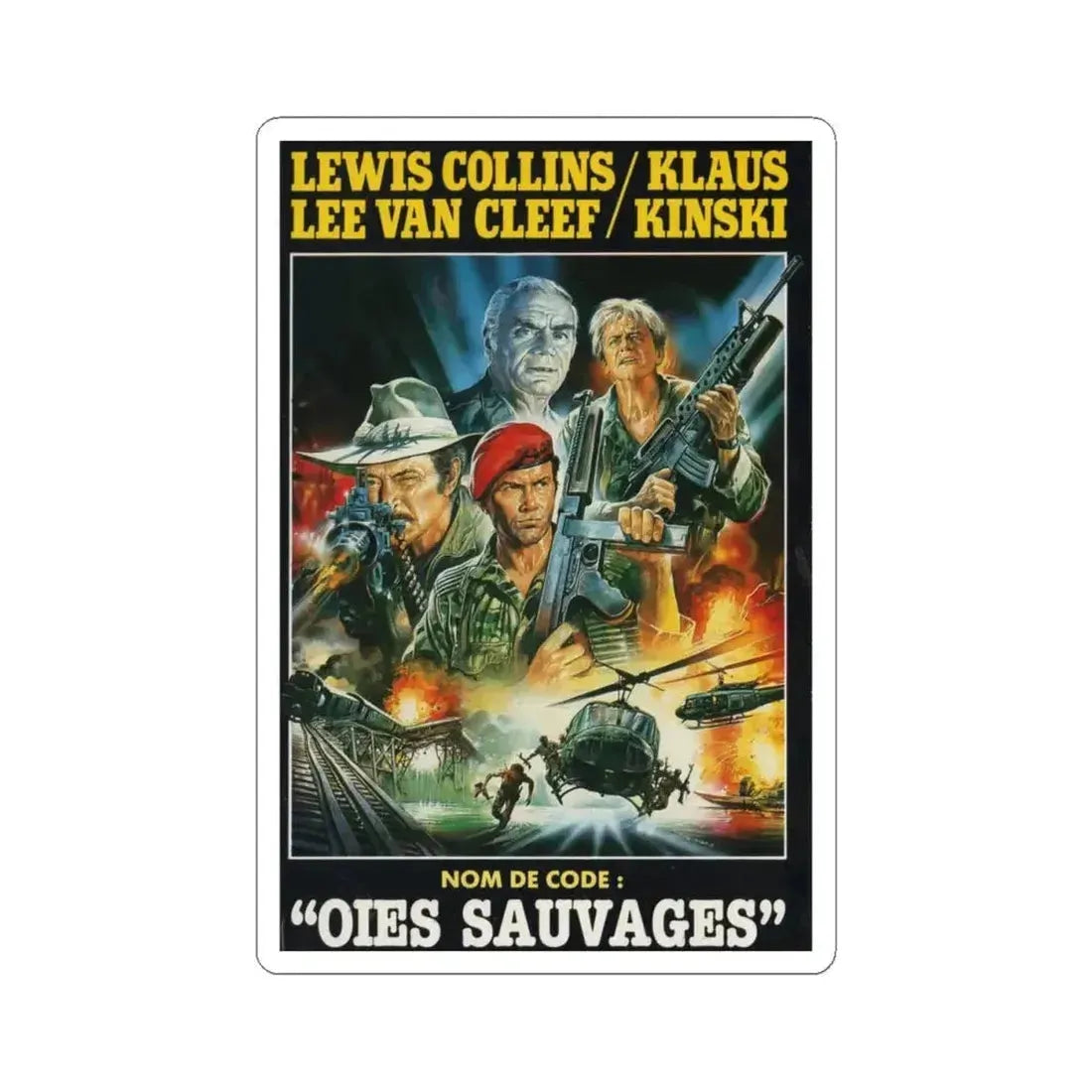 CODENAME WILDGEESE 1984 Movie Poster - STICKER Vinyl Kiss-Cut Decal 4 Inch White - The Sticker Space