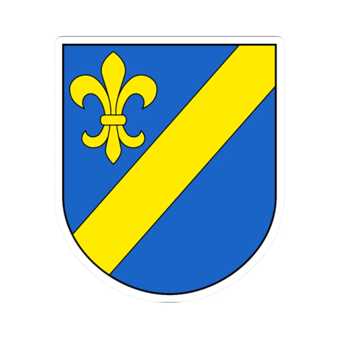 Coeuve-blazon (Switzerland) (Coat of Arms) STICKER Vinyl Kiss-Cut Decal 2 Inch White - The Sticker Space