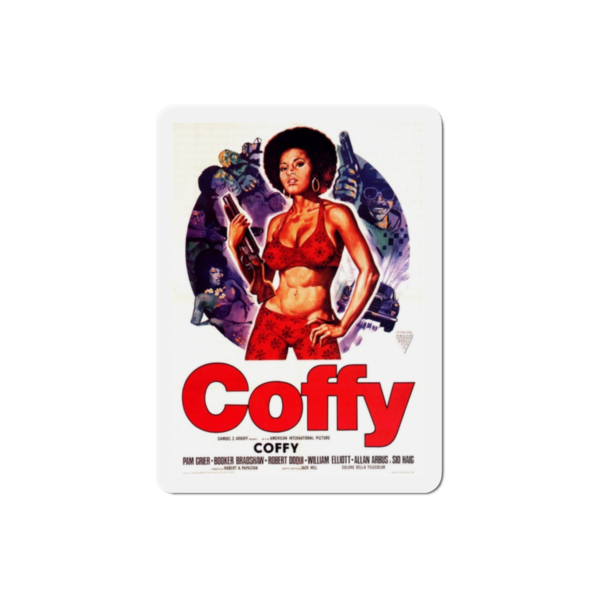 Coffy 1973 2 Movie Poster Die-Cut Magnet-2 Inch-The Sticker Space