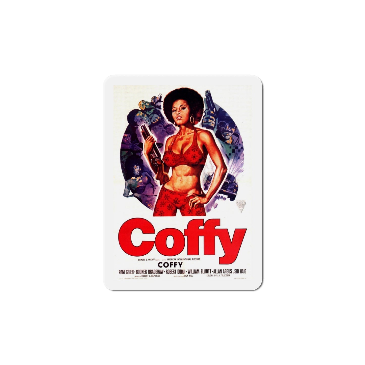 Coffy 1973 2 Movie Poster Die-Cut Magnet-6 Inch-The Sticker Space