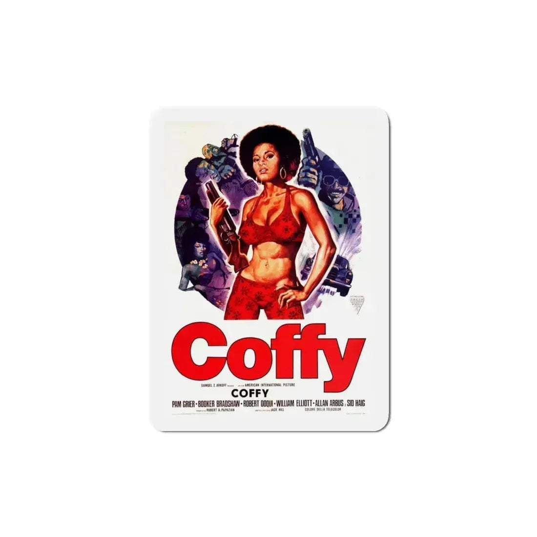 Coffy 1973 2 Movie Poster Refrigerator Magnet 4 Inch - The Sticker Space