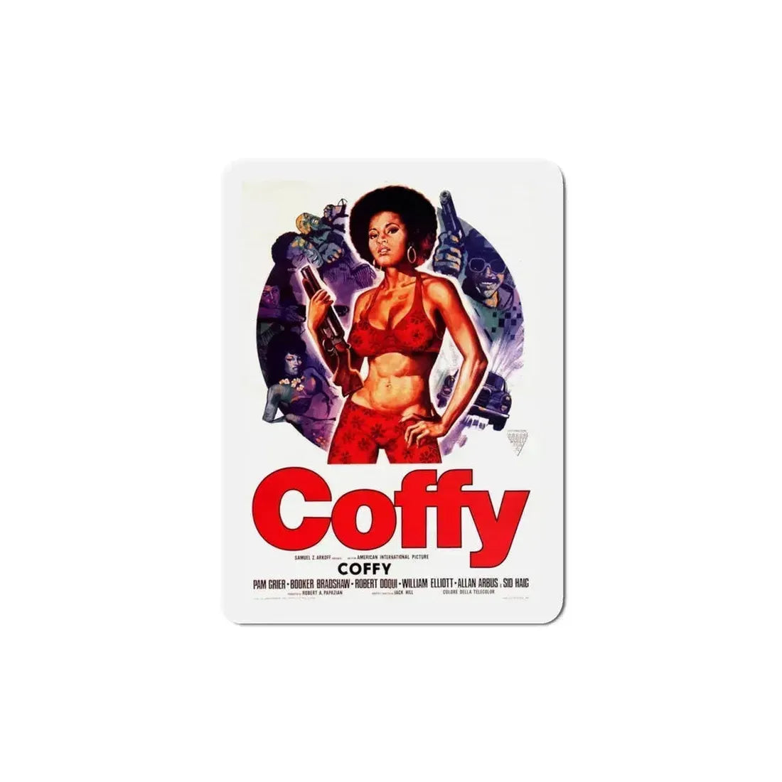 Coffy 1973 2 Movie Poster Refrigerator Magnet 5 Inch - The Sticker Space