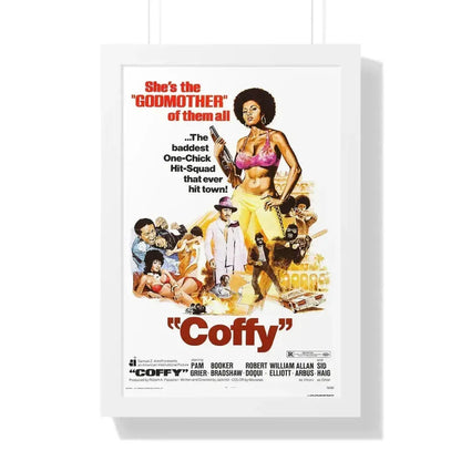 COFFY 1973 - Framed Movie Poster 16″ x 24″ White - The Sticker Space