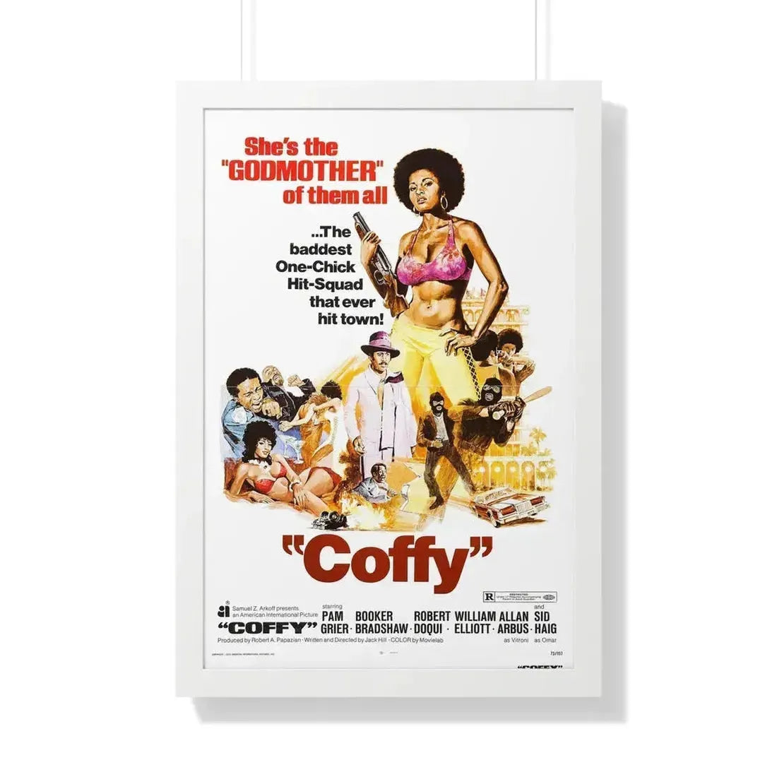 COFFY 1973 - Framed Movie Poster 20" x 30" White - The Sticker Space