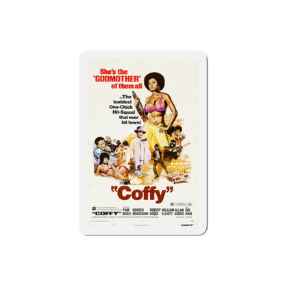 Coffy 1973 Movie Poster Die-Cut Magnet-2 Inch-The Sticker Space