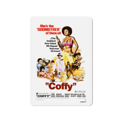 COFFY 1973 Movie Poster - Die-Cut Magnet-3" x 3"-The Sticker Space