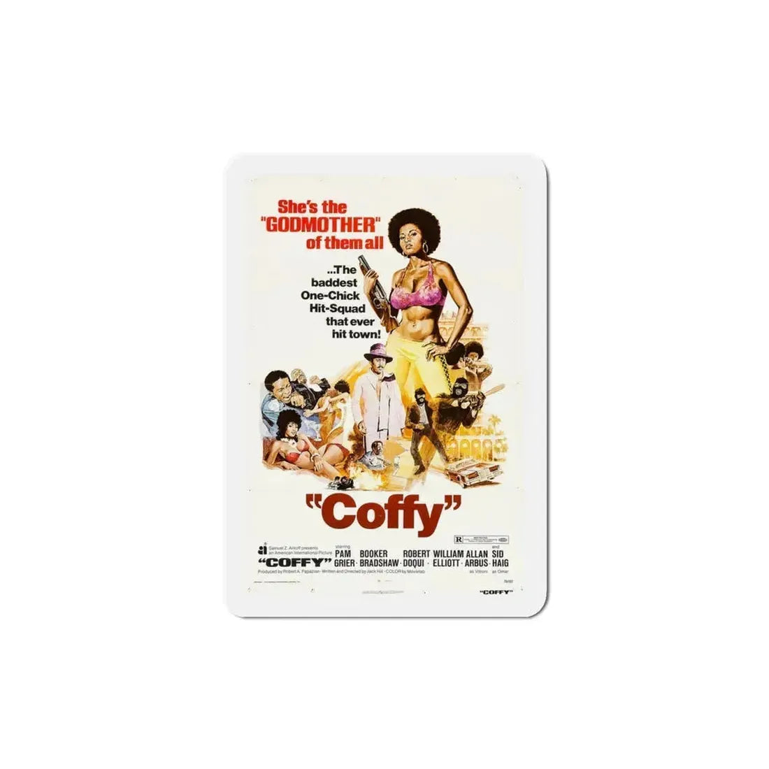 Coffy 1973 Movie Poster Refrigerator Magnet 4 Inch - The Sticker Space
