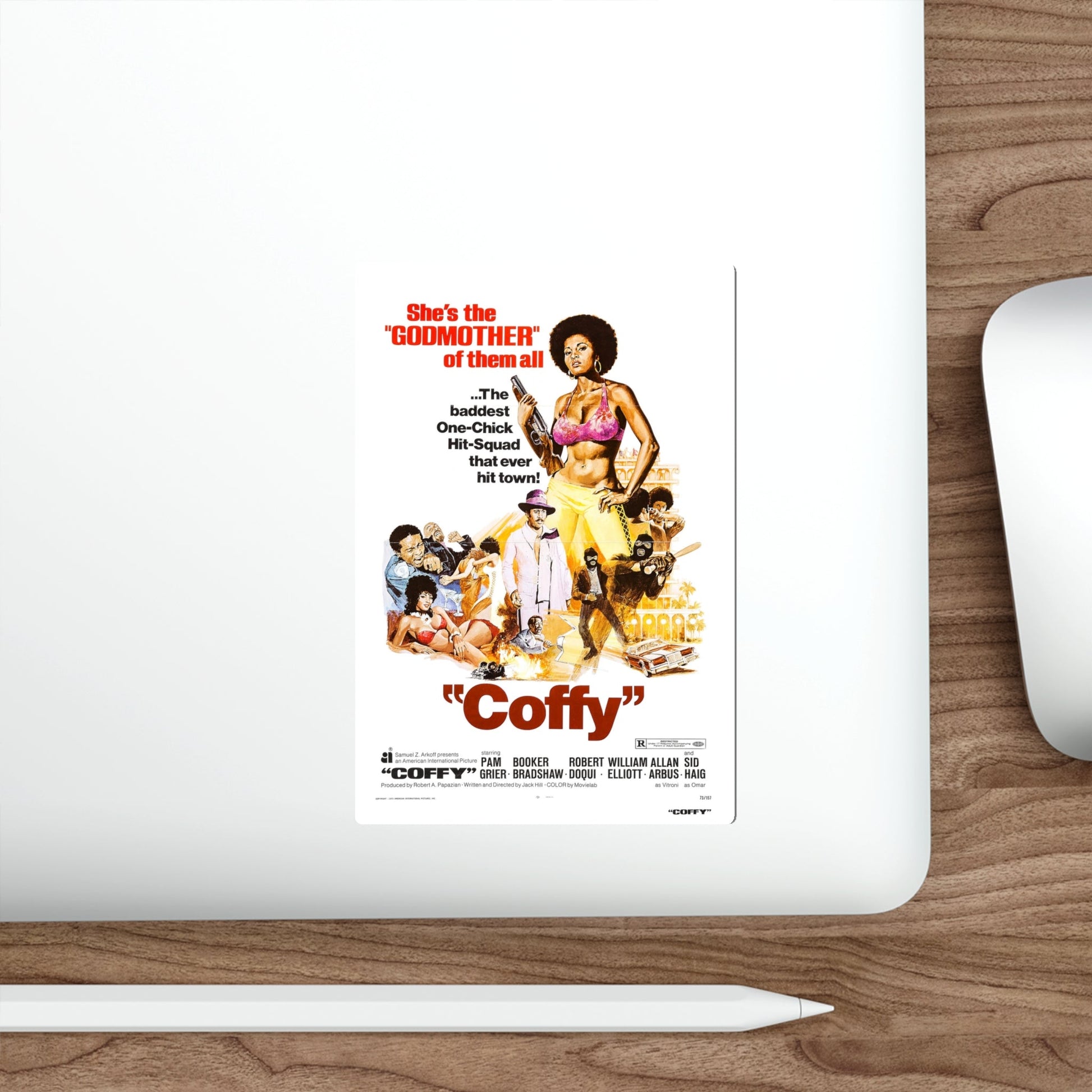 COFFY 1973 Movie Poster STICKER Vinyl Die-Cut Decal-The Sticker Space