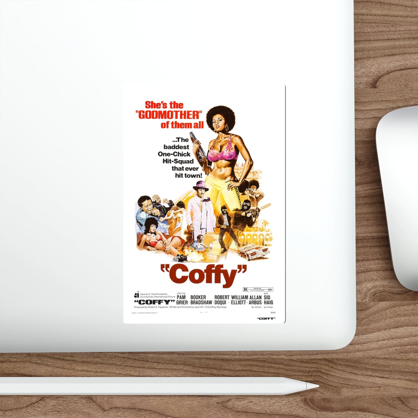 COFFY 1973 Movie Poster STICKER Vinyl Die-Cut Decal-The Sticker Space