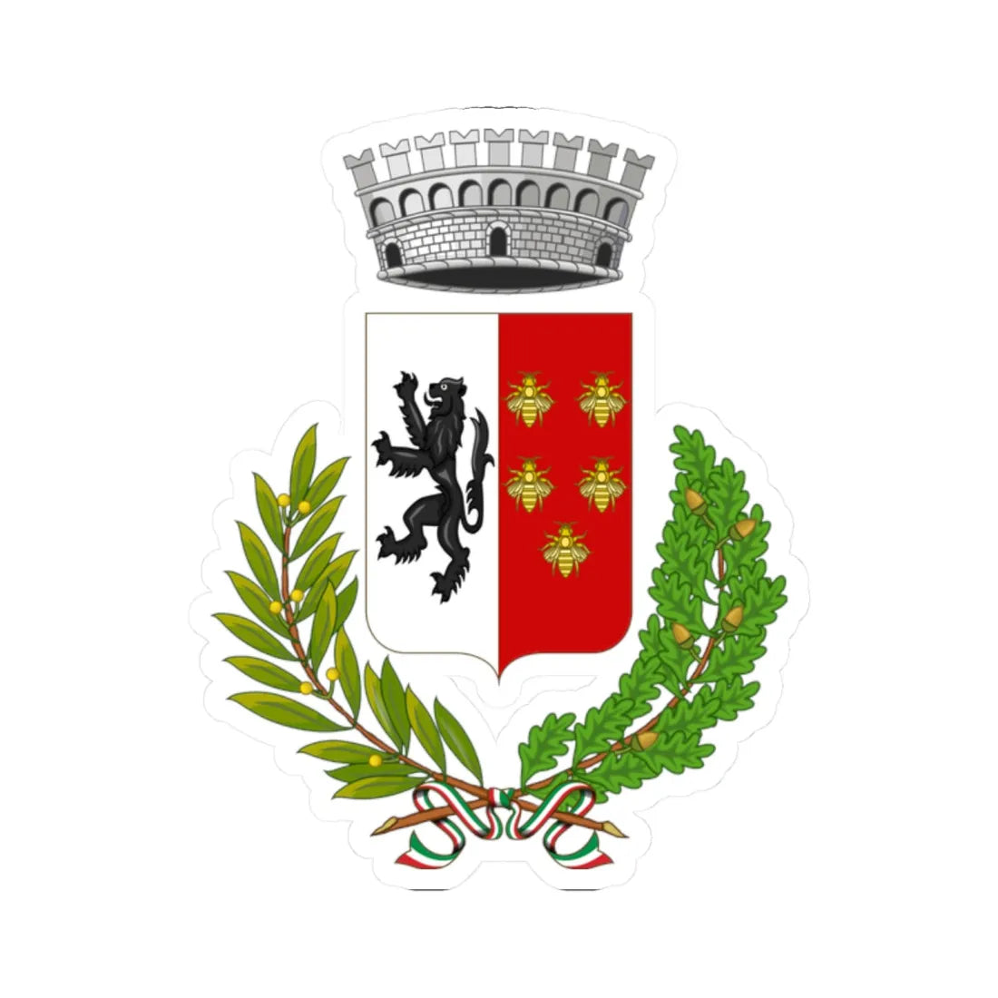Coggiola-Stemma (Italy) (Coat of Arms) STICKER Vinyl Kiss-Cut Decal 2 Inch White - The Sticker Space