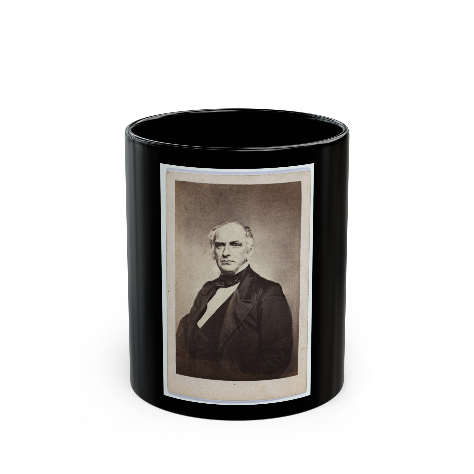 Col. Edward D. Baker, 1811-1861 (U.S. Civil War) Black Coffee Mug-11oz-The Sticker Space