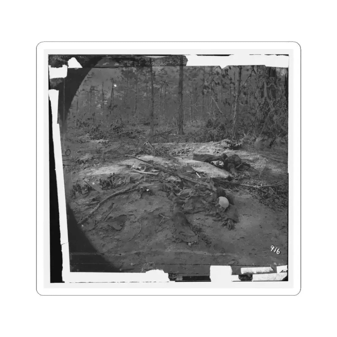 Cold Harbor, Va., Vicinity. Unburied Dead on the Battlefield of Gaines' Mill (U.S. Civil War) STICKER Vinyl Kiss-Cut Decal 3 Inch White - The Sticker Space