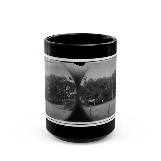 Cold Harbor, Va, Vicinity. Cavalry Horses Outside The Old Church Hotel (U.S. Civil War) Black Coffee Mug