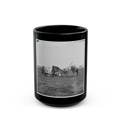 Cold Harbor, Va. Photographer's Wagon And Tent (U.S. Civil War) Black Coffee Mug