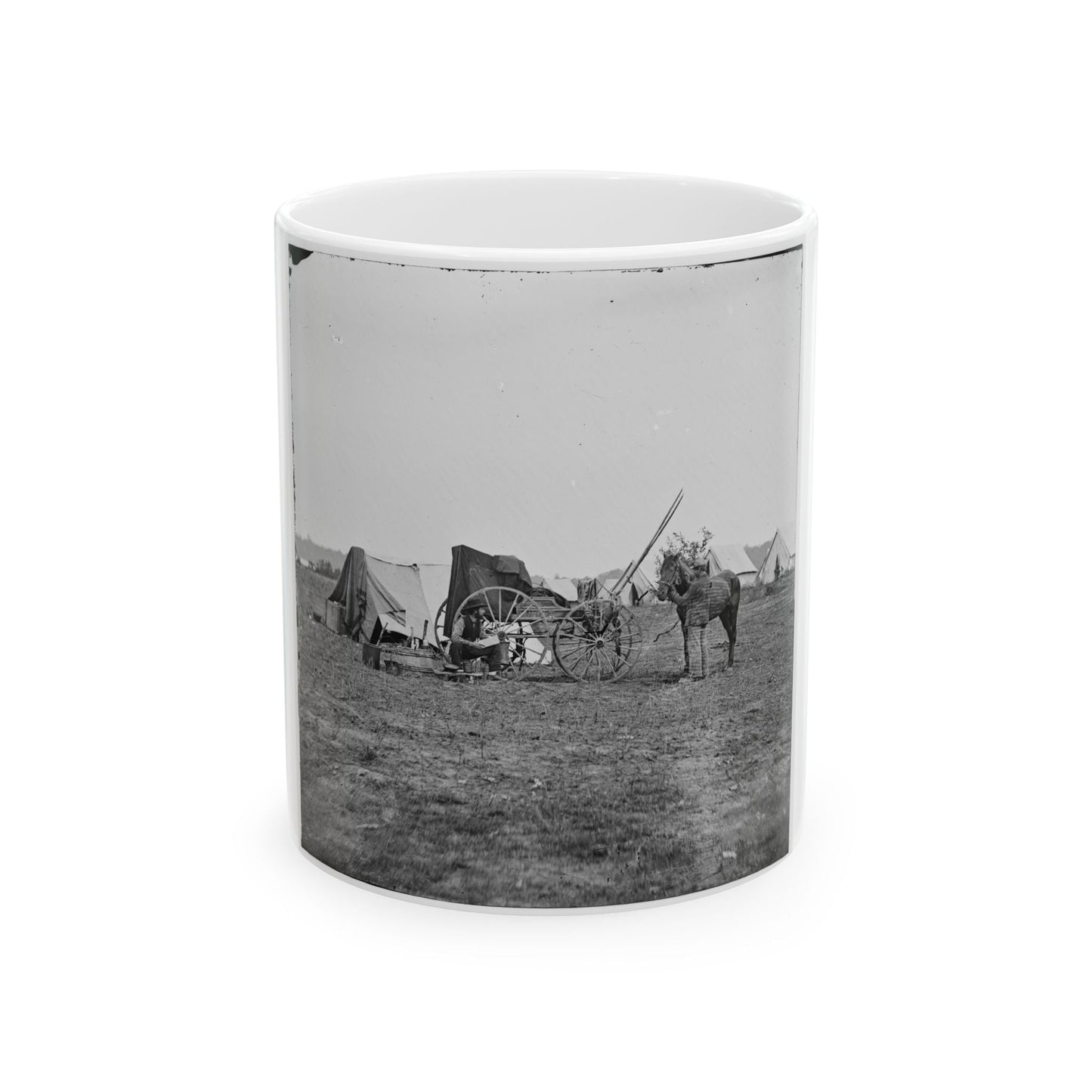 Cold Harbor, Va. Photographer's Wagon And Tent (U.S. Civil War) White Coffee Mug