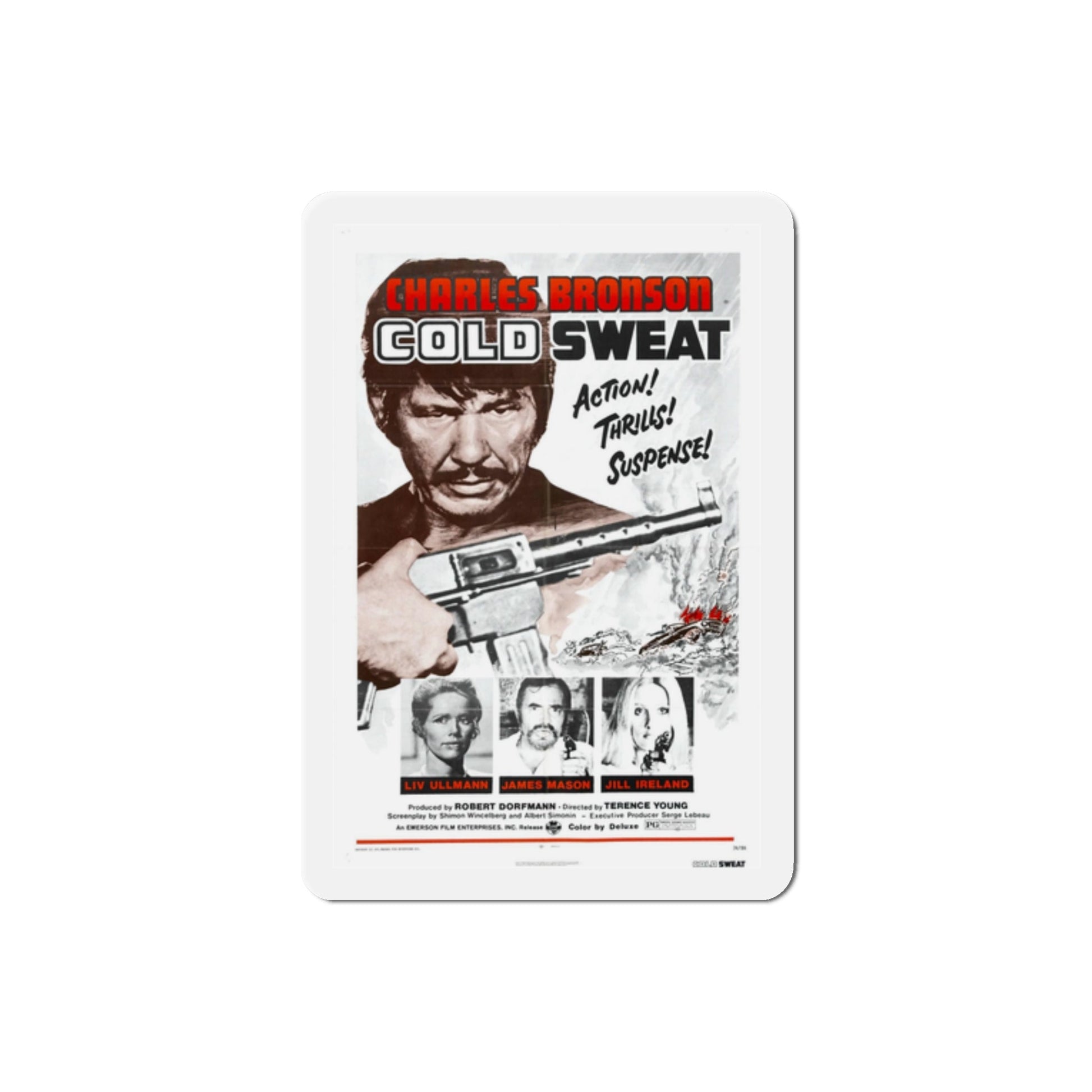 Cold Sweat 1974 Movie Poster Die-Cut Magnet-2 Inch-The Sticker Space