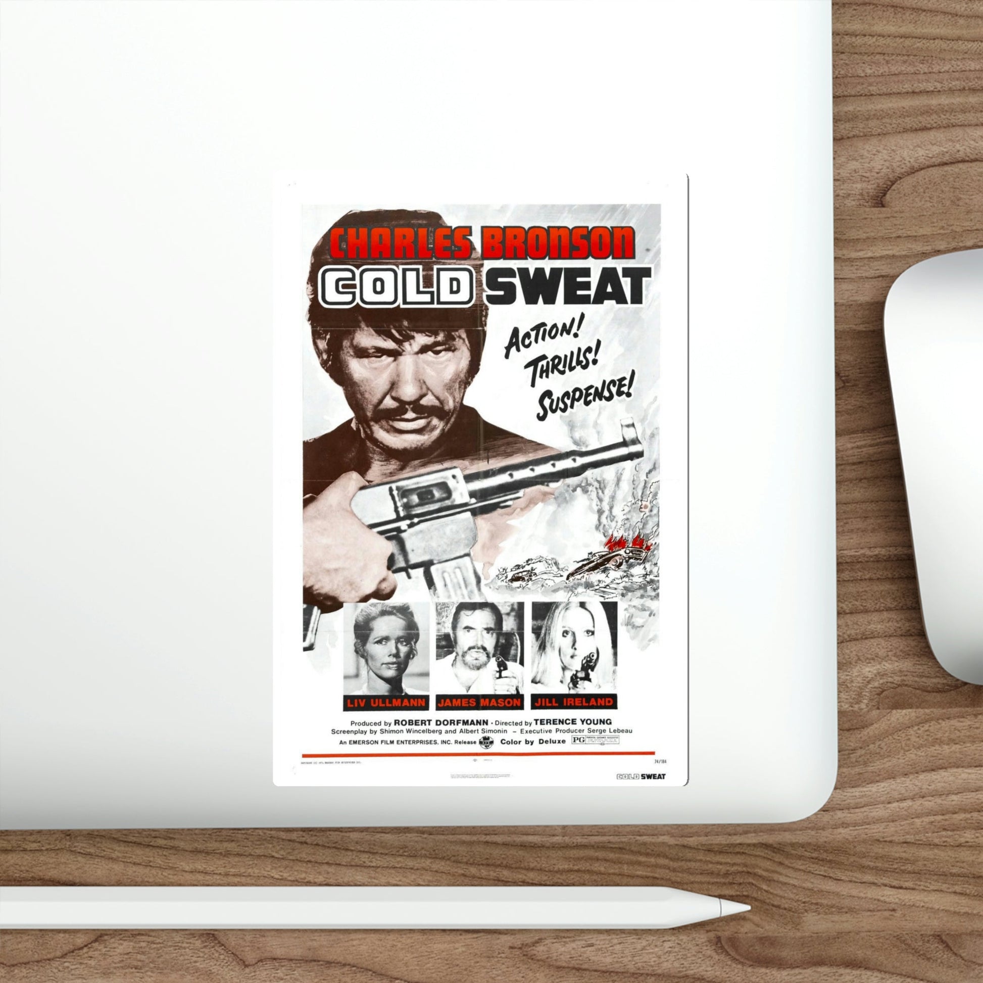 Cold Sweat 1974 Movie Poster STICKER Vinyl Die-Cut Decal-The Sticker Space