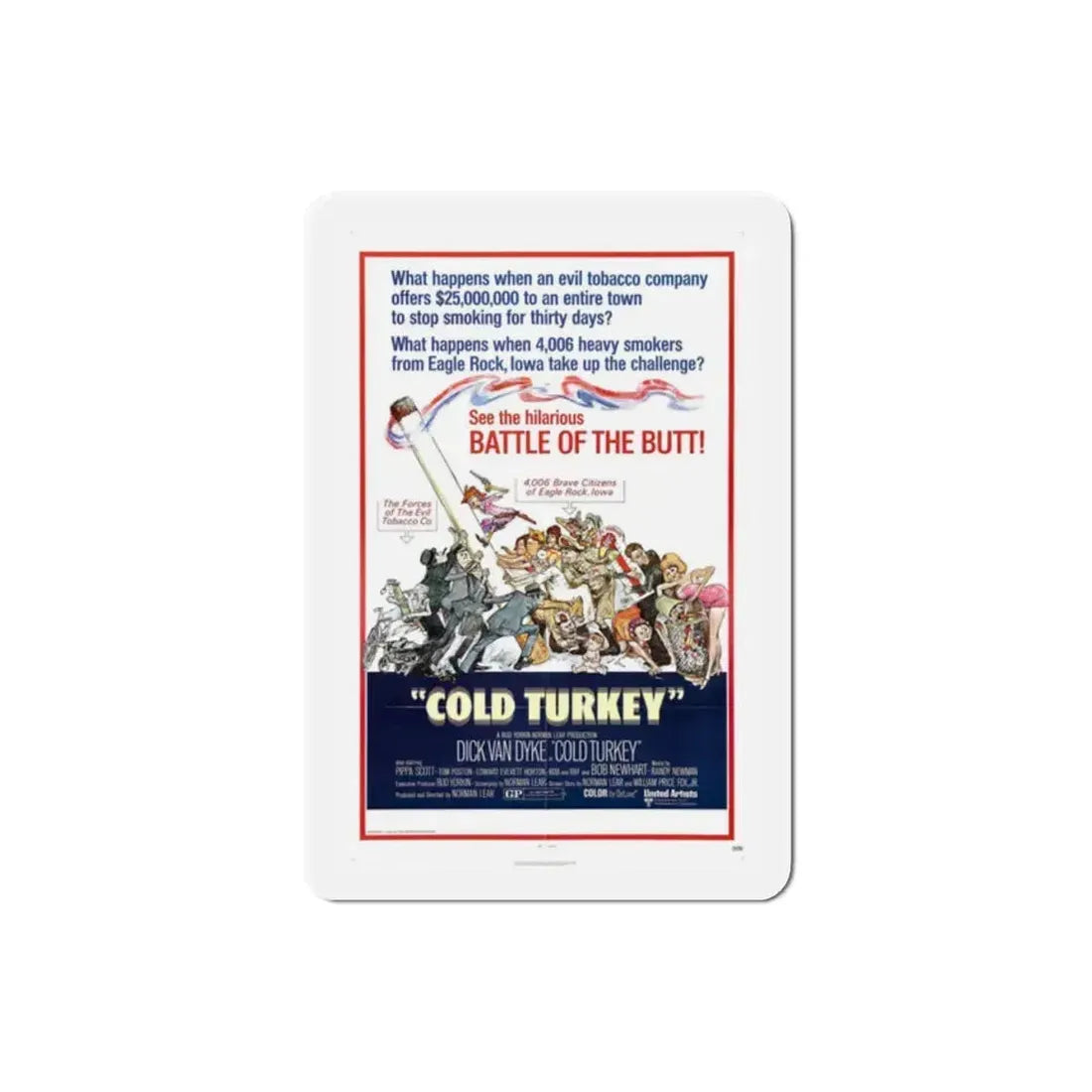 Cold Turkey 1971 Movie Poster Refrigerator Magnet 2 Inch - The Sticker Space