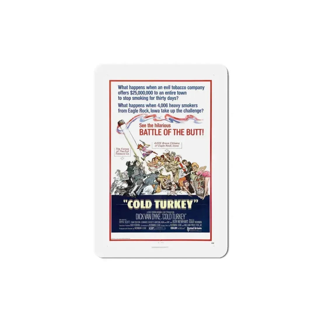 Cold Turkey 1971 Movie Poster Refrigerator Magnet 4 Inch - The Sticker Space
