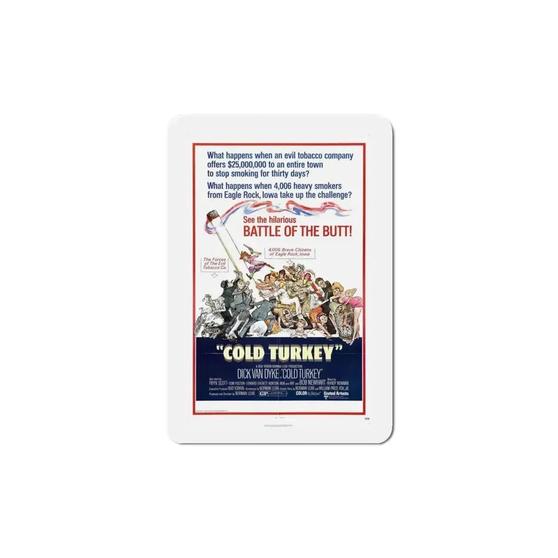 Cold Turkey 1971 Movie Poster Refrigerator Magnet 6 Inch - The Sticker Space