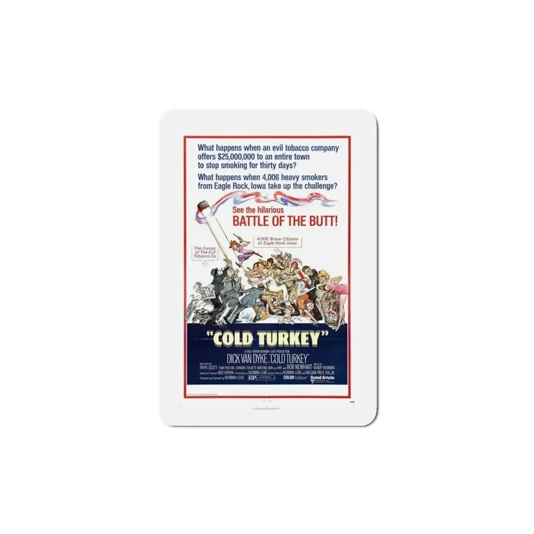 Cold Turkey 1971 Movie Poster Refrigerator Magnet - The Sticker Space