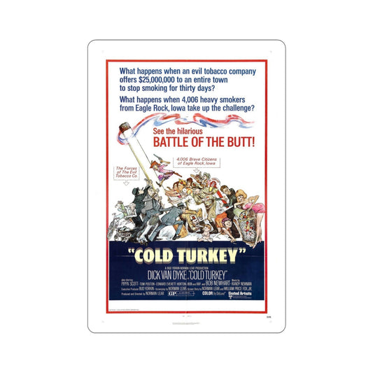 Cold Turkey 1971 Movie Poster STICKER Vinyl Die-Cut Decal-6 Inch-The Sticker Space