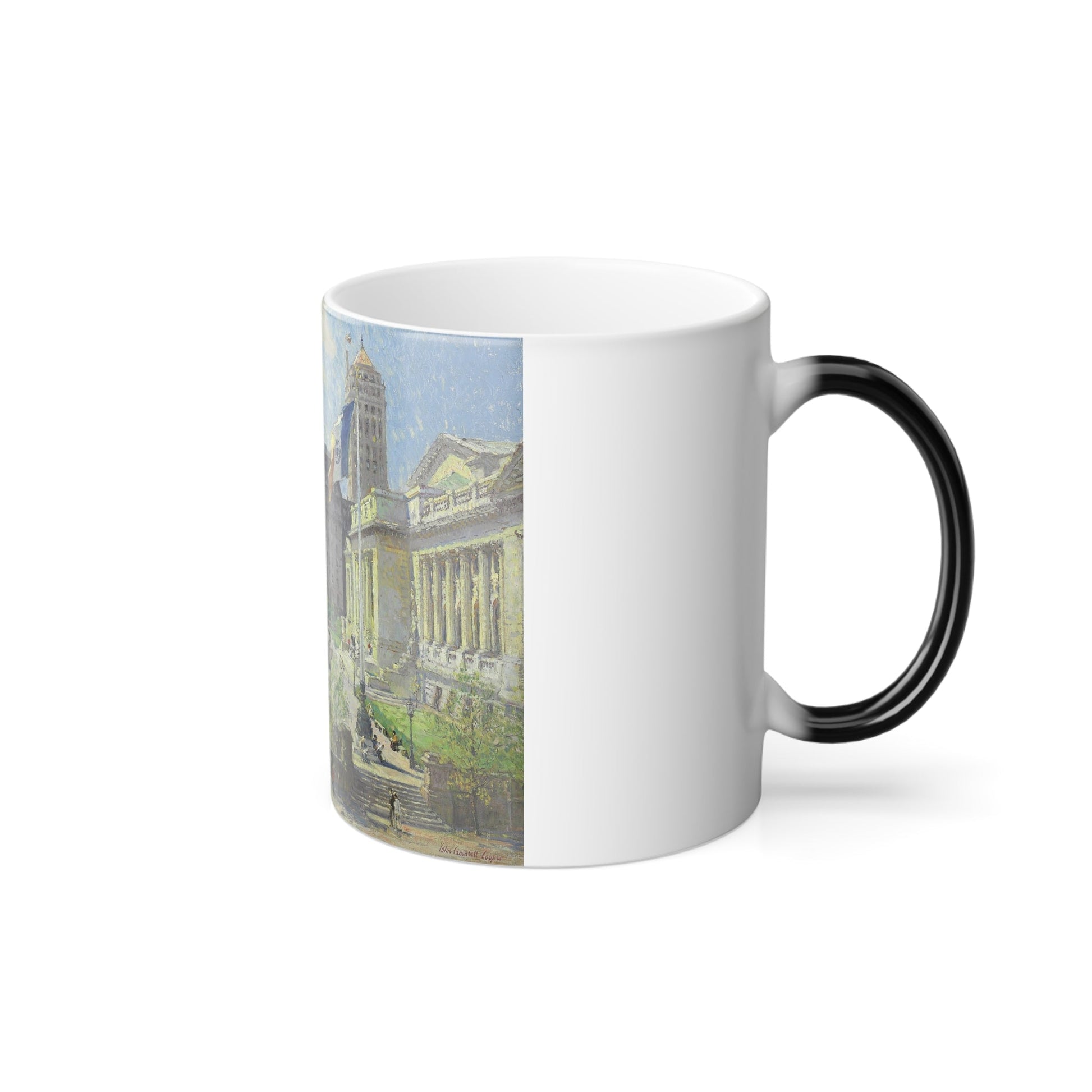 Colin Campbell Cooper (1856-1937) New York Public Library - Oil on canvas c1915 - Color Changing Mug 11oz-11oz-The Sticker Space