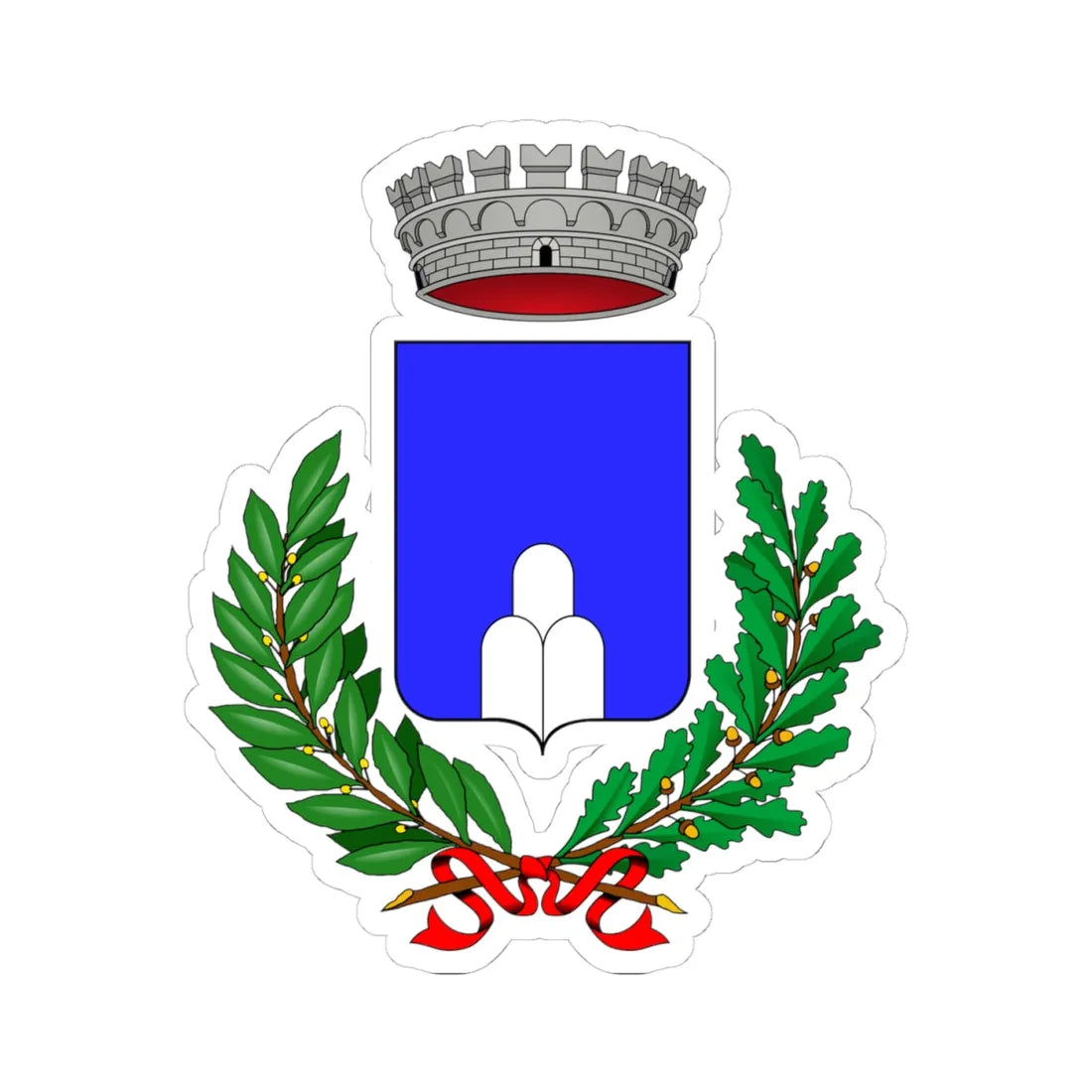 Collazzone-Stemma (Italy) (Coat of Arms) STICKER Vinyl Kiss-Cut Decal 4 Inch White - The Sticker Space