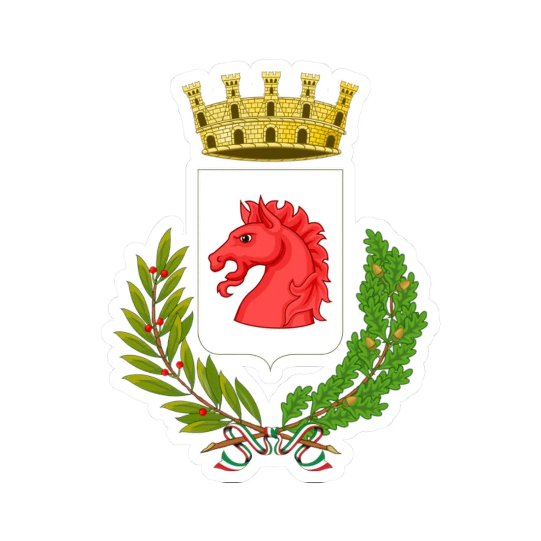 Colle di Val dElsa-Stemma (Italy) (Coat of Arms) STICKER Vinyl Kiss-Cut Decal 2 Inch White - The Sticker Space