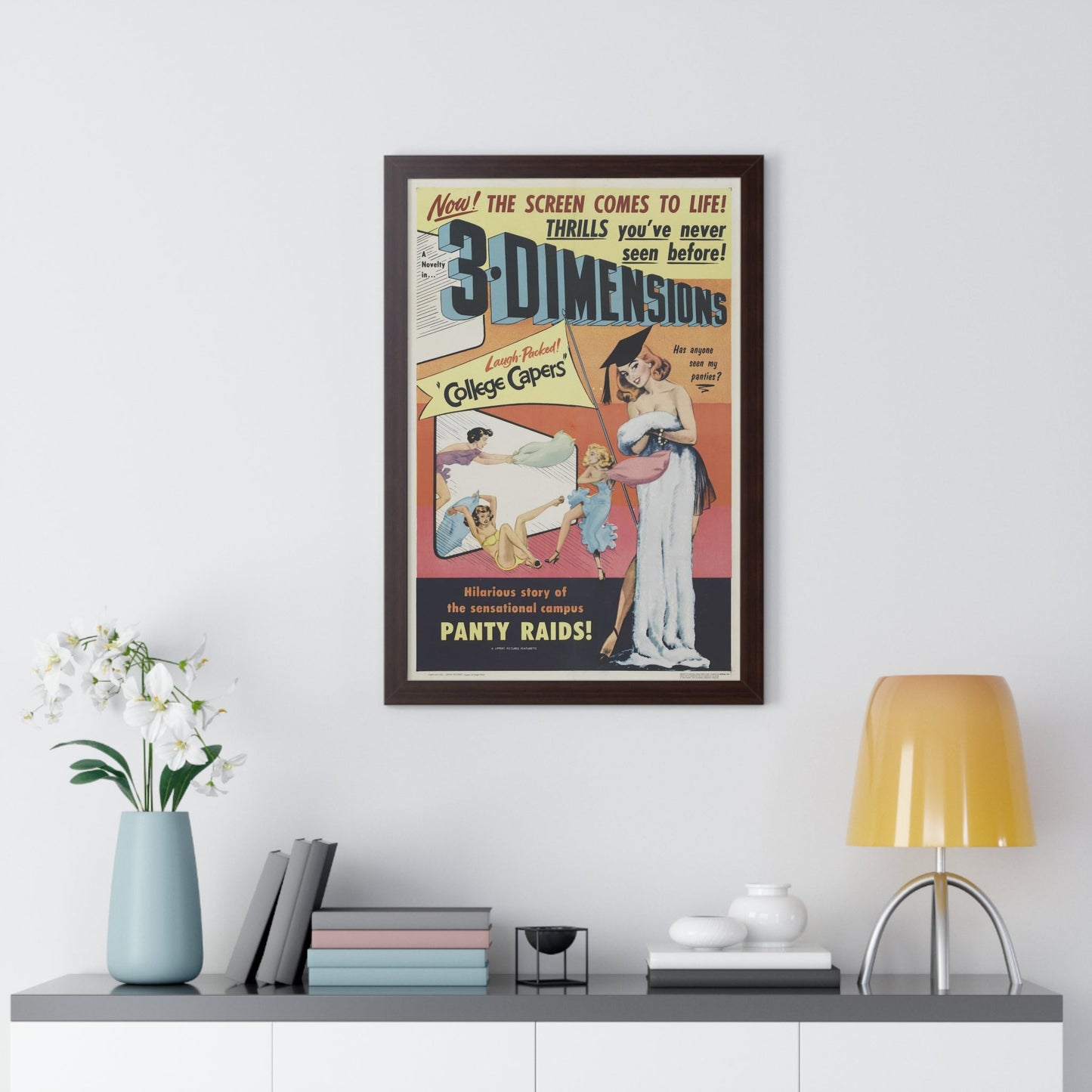 COLLEGE CAPERS 1953 - Framed Movie Poster-The Sticker Space