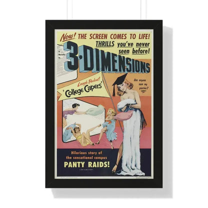 COLLEGE CAPERS 1953 - Framed Movie Poster 16″ x 24″ Black - The Sticker Space