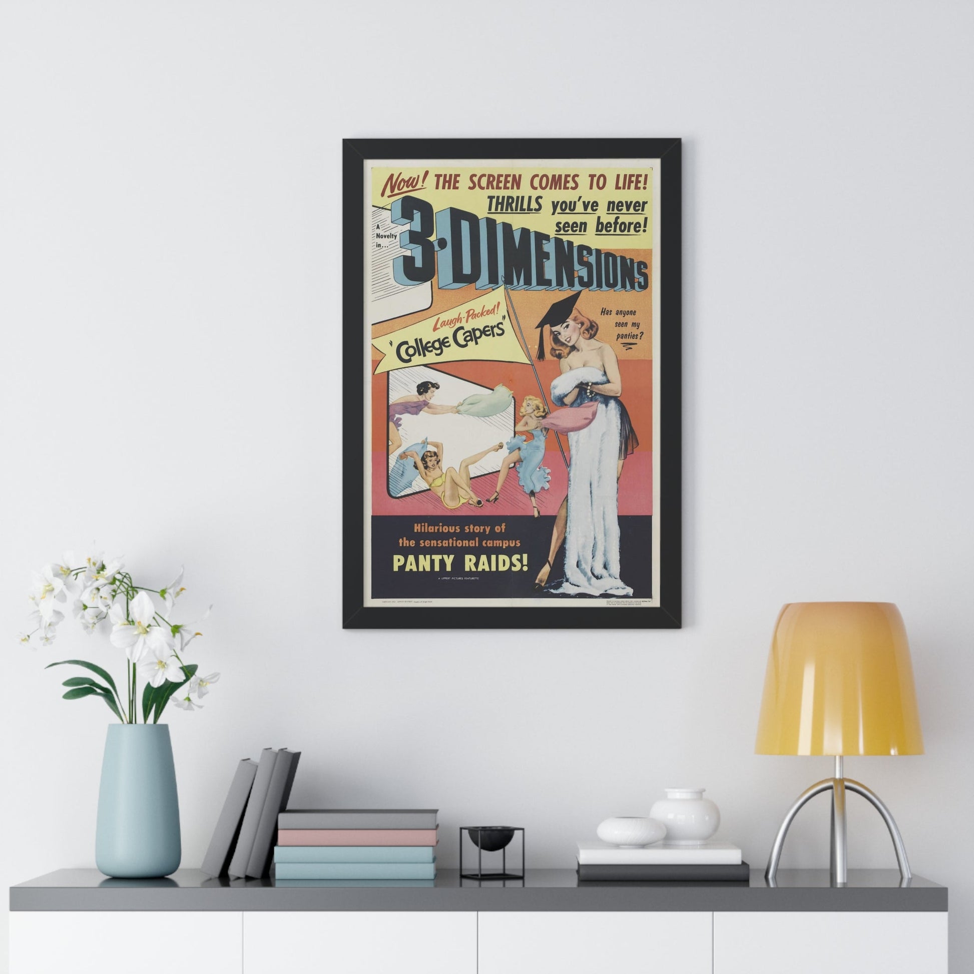 COLLEGE CAPERS 1953 - Framed Movie Poster-The Sticker Space