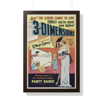 COLLEGE CAPERS 1953 - Framed Movie Poster - The Sticker Space