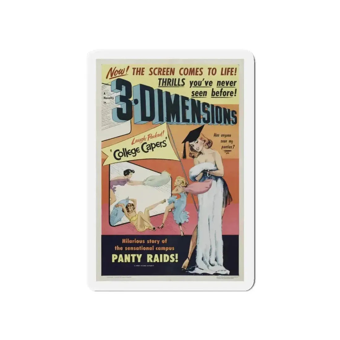 COLLEGE CAPERS 1953 Movie Poster - Refrigerator Magnet - The Sticker Space
