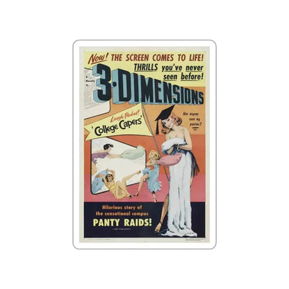 COLLEGE CAPERS 1953 Movie Poster STICKER Vinyl Die-Cut Decal 4 Inch - The Sticker Space