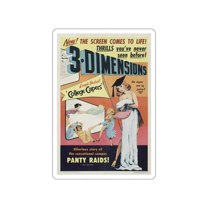 COLLEGE CAPERS 1953 Movie Poster STICKER Vinyl Die-Cut Decal - The Sticker Space