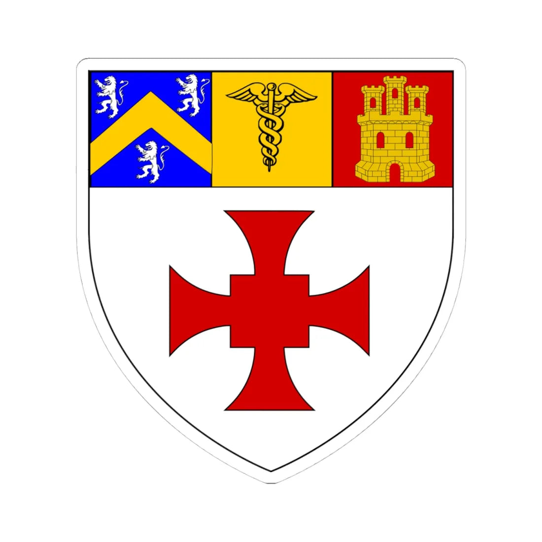 College of Medicine Durham (England) (Coat of Arms) STICKER Vinyl Kiss-Cut Decal 4 Inch White - The Sticker Space