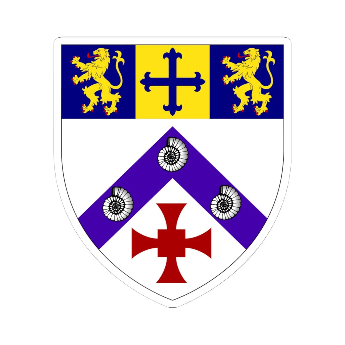 College of St Hild and St Bede Durham arms (England) (Coat of Arms) STICKER Vinyl Kiss-Cut Decal 4 Inch White - The Sticker Space