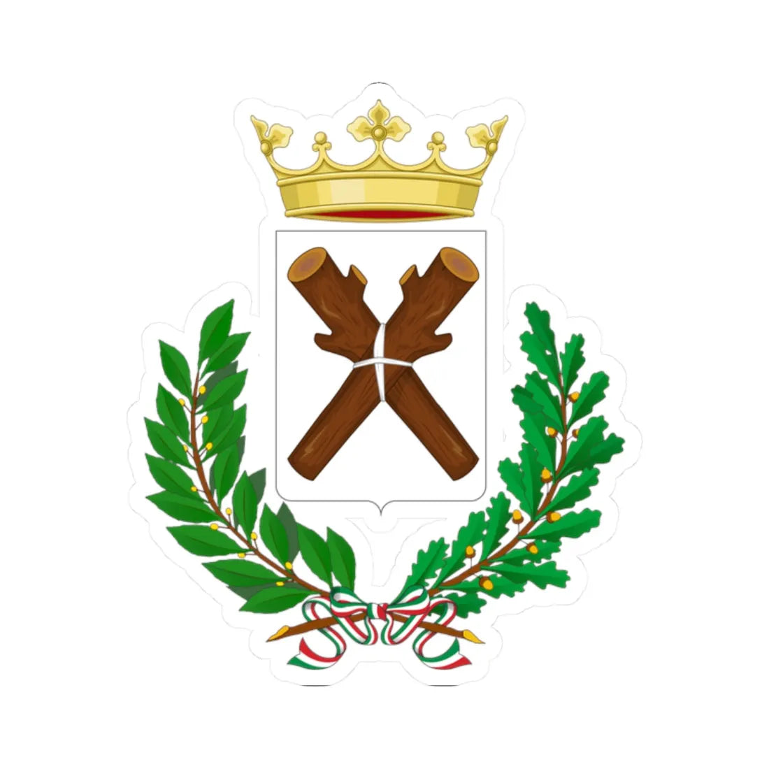 Collevecchio-Stemma (Italy) (Coat of Arms) STICKER Vinyl Kiss-Cut Decal 2 Inch White - The Sticker Space