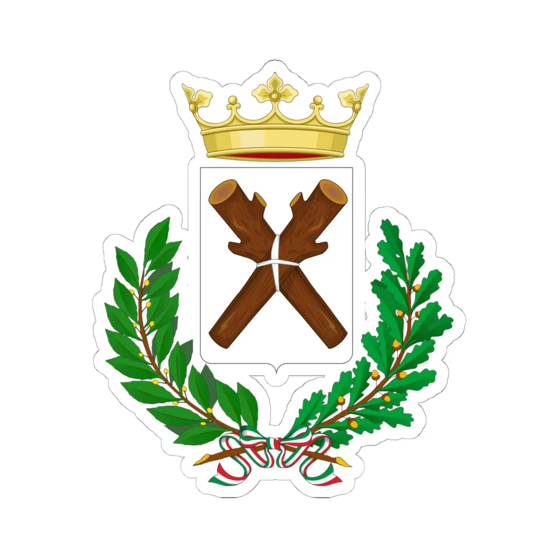 Collevecchio-Stemma (Italy) (Coat of Arms) STICKER Vinyl Kiss-Cut Decal 6 Inch White - The Sticker Space