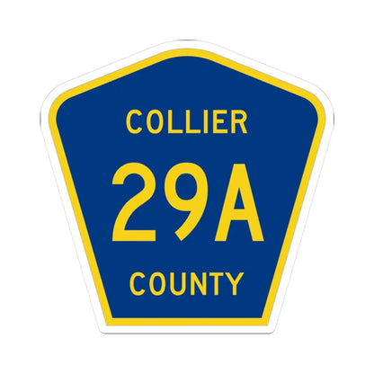 Collier County 29A (Florida) (Road Sign) STICKER Vinyl Kiss-Cut Decal 3 Inch White - The Sticker Space