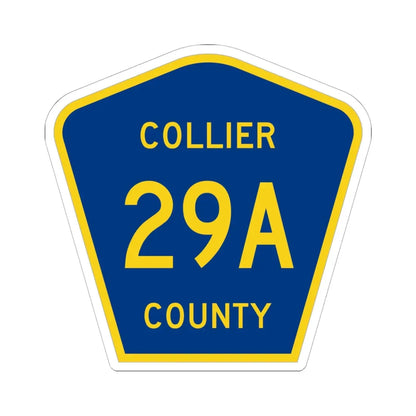 Collier County 29A (Florida) (Road Sign) STICKER Vinyl Kiss-Cut Decal 6 Inch White - The Sticker Space