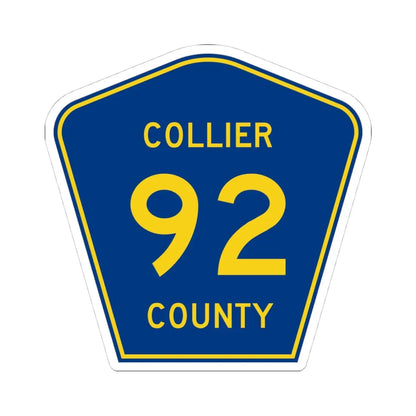Collier County 92 (Florida) (Road Sign) STICKER Vinyl Kiss-Cut Decal 4 Inch White - The Sticker Space