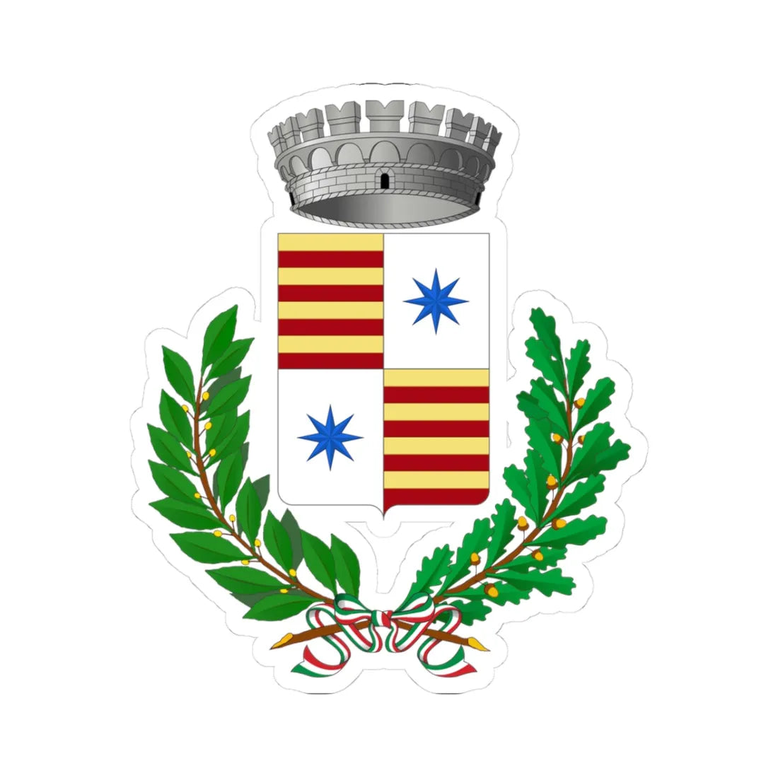 Collobiano-Stemma (Italy) (Coat of Arms) STICKER Vinyl Kiss-Cut Decal 3 Inch White - The Sticker Space