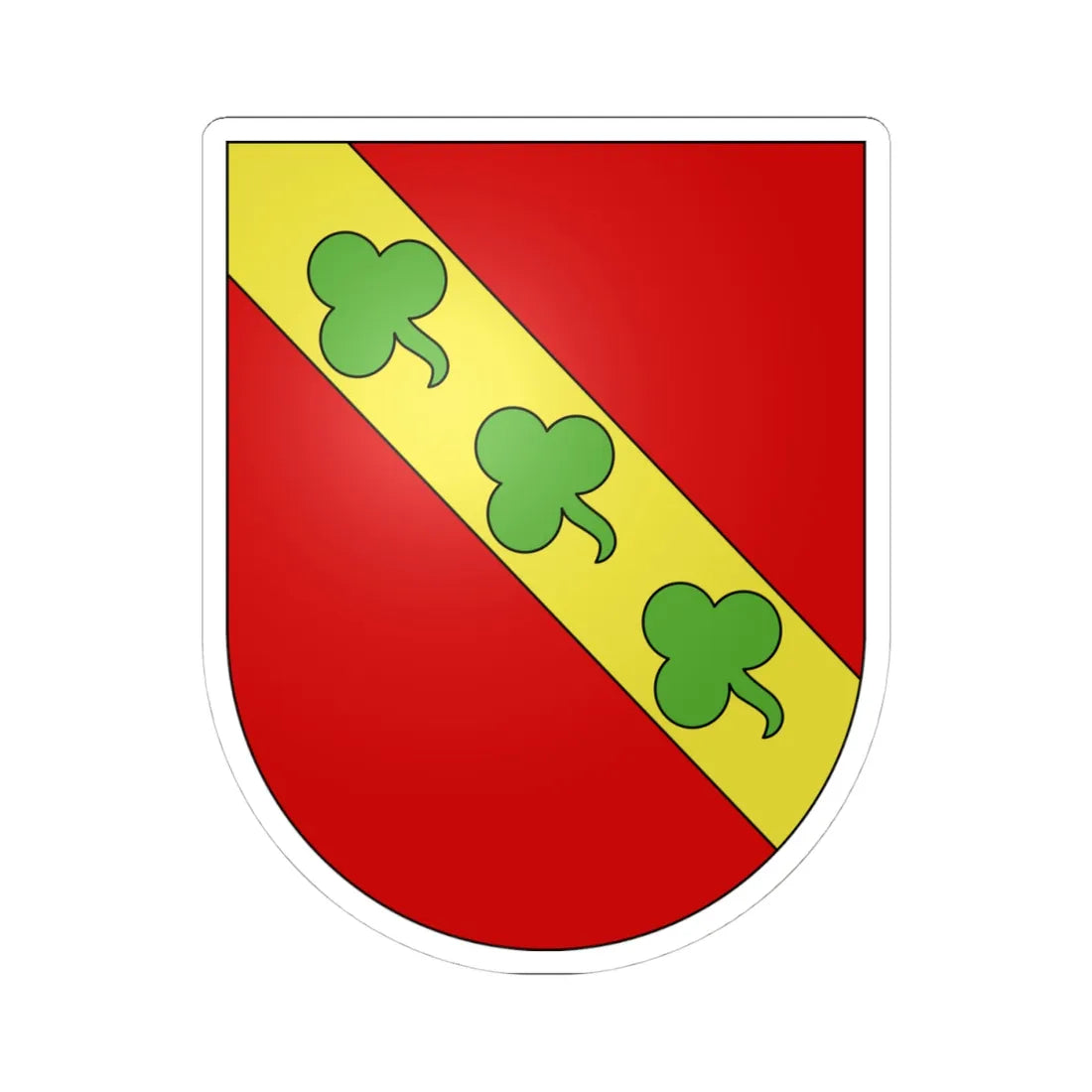 CollongeBellerive-coat of arms (Switzerland) (Coat of Arms) STICKER Vinyl Kiss-Cut Decal 4 Inch White - The Sticker Space