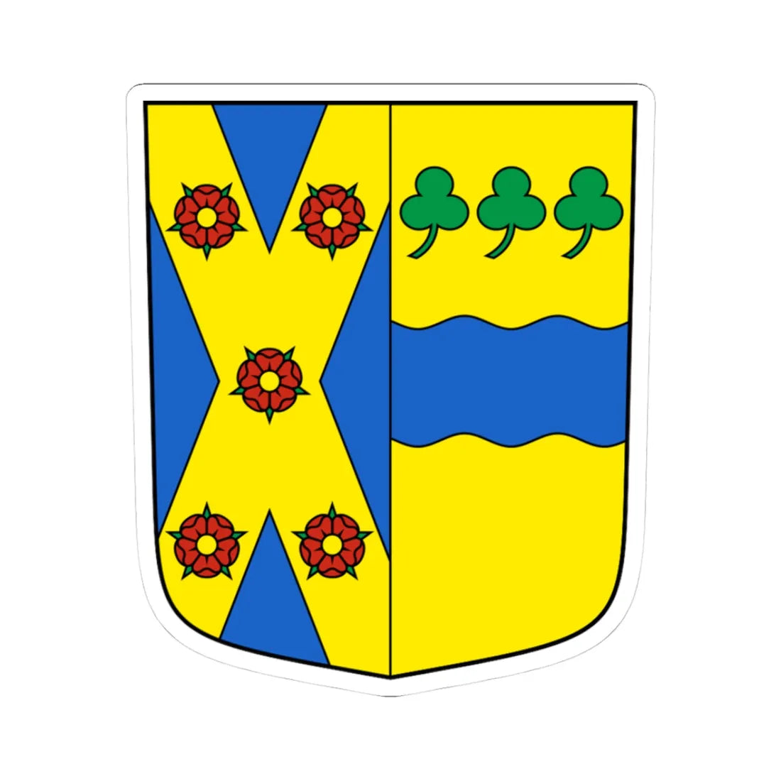 Collonges-blazon (Switzerland) (Coat of Arms) STICKER Vinyl Kiss-Cut Decal 3 Inch White - The Sticker Space